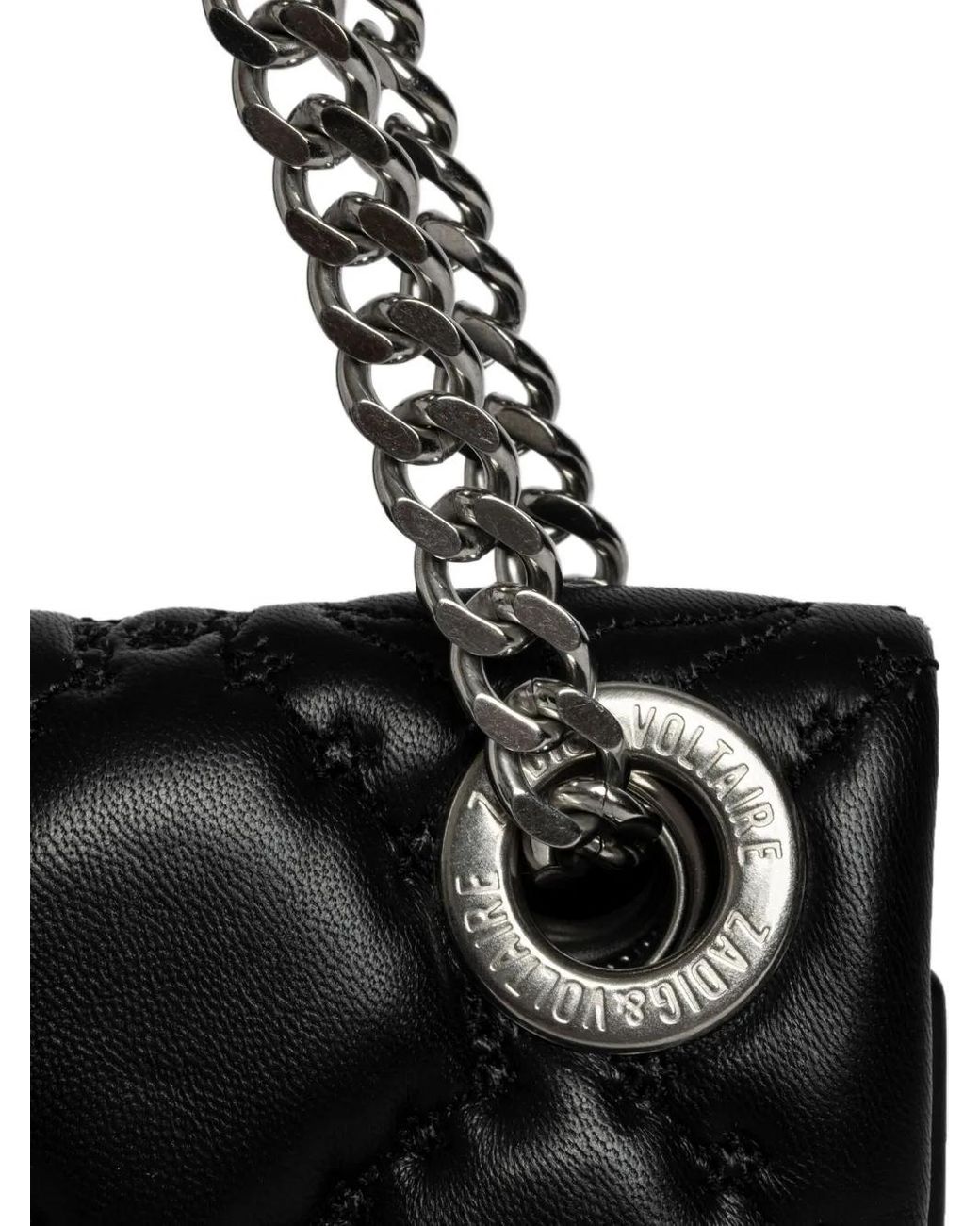 Zadig & Voltaire Black Rock Ii Quilted Monogram Clutch