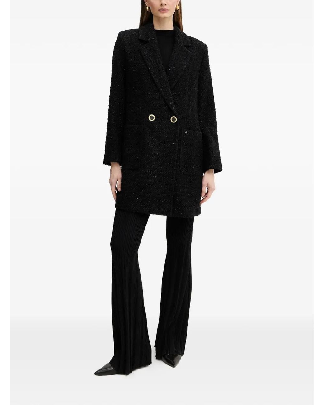 ARMANI EXCHANGE Black Double-Breasted Coat
