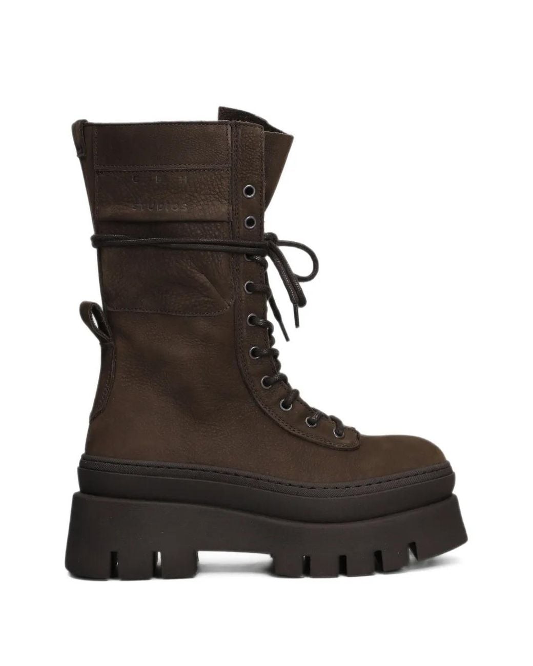 COPENHAGEN Brown Combat Platform Boots