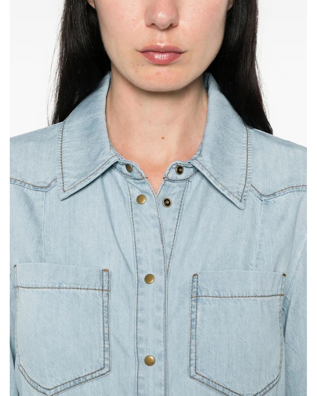 Pennyblack Blue Buttoned Pocket Shirt