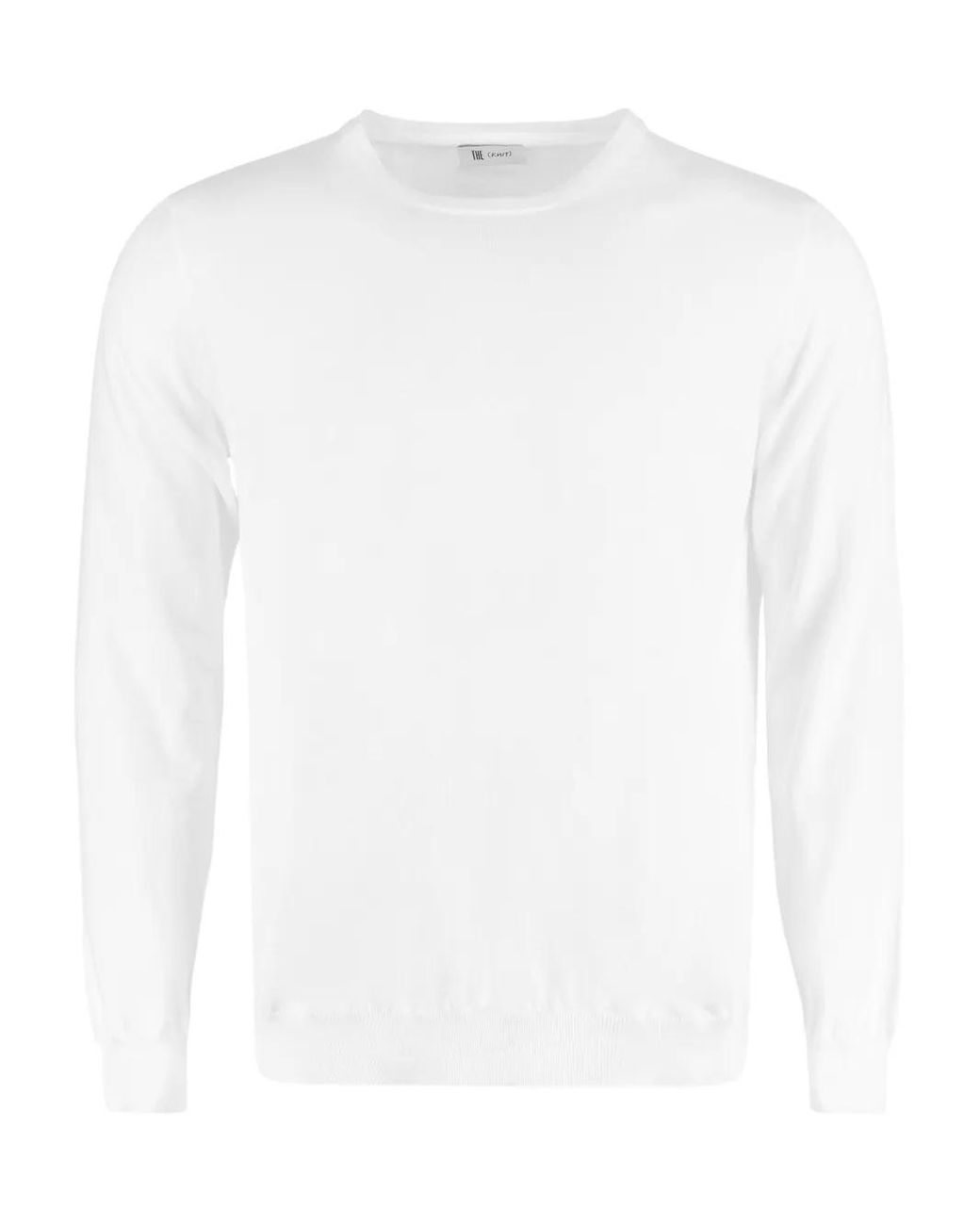 THE (Alphabet) White Crew-Neck Cotton Jumper for men