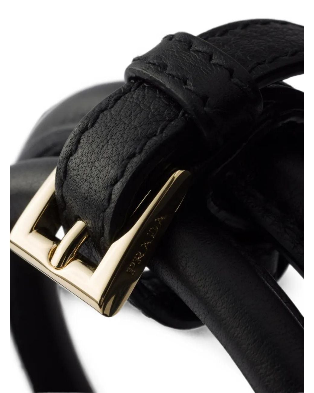 Prada Black Small Buckle-Detail Leather Shoulder Bag
