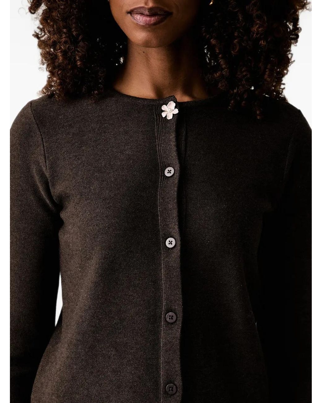 Twinset Black Cardigan With Enamelled Button