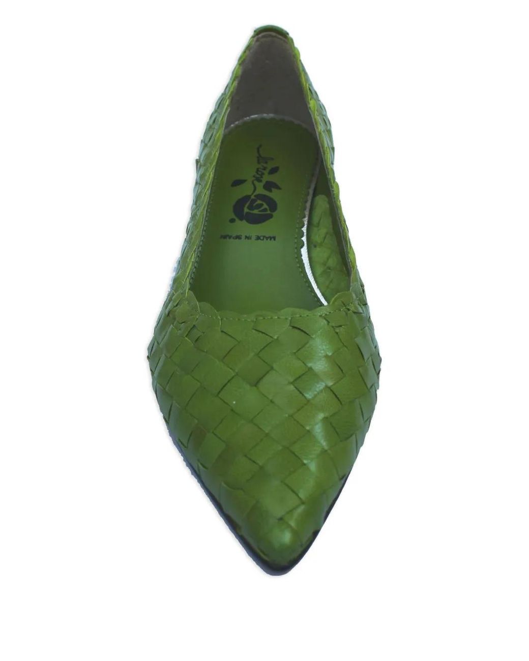 LA ROSE Green Carol Woven Pumps