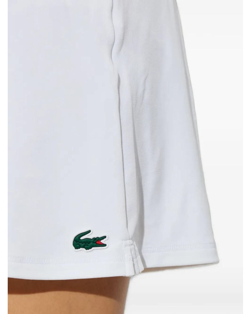 Lacoste White Ultra Dry Logo-Patch Running Shorts