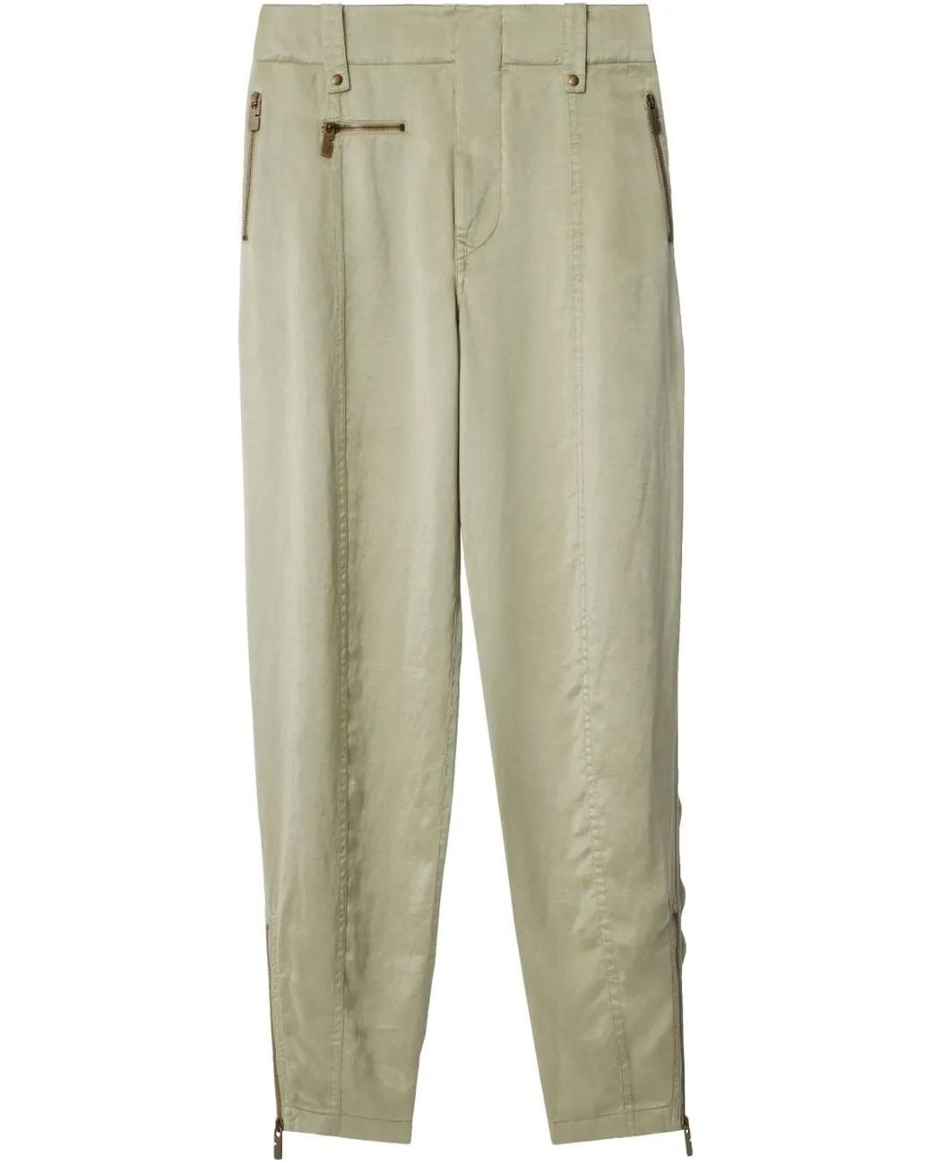 Burberry Green Lyocell Tailored Trousers