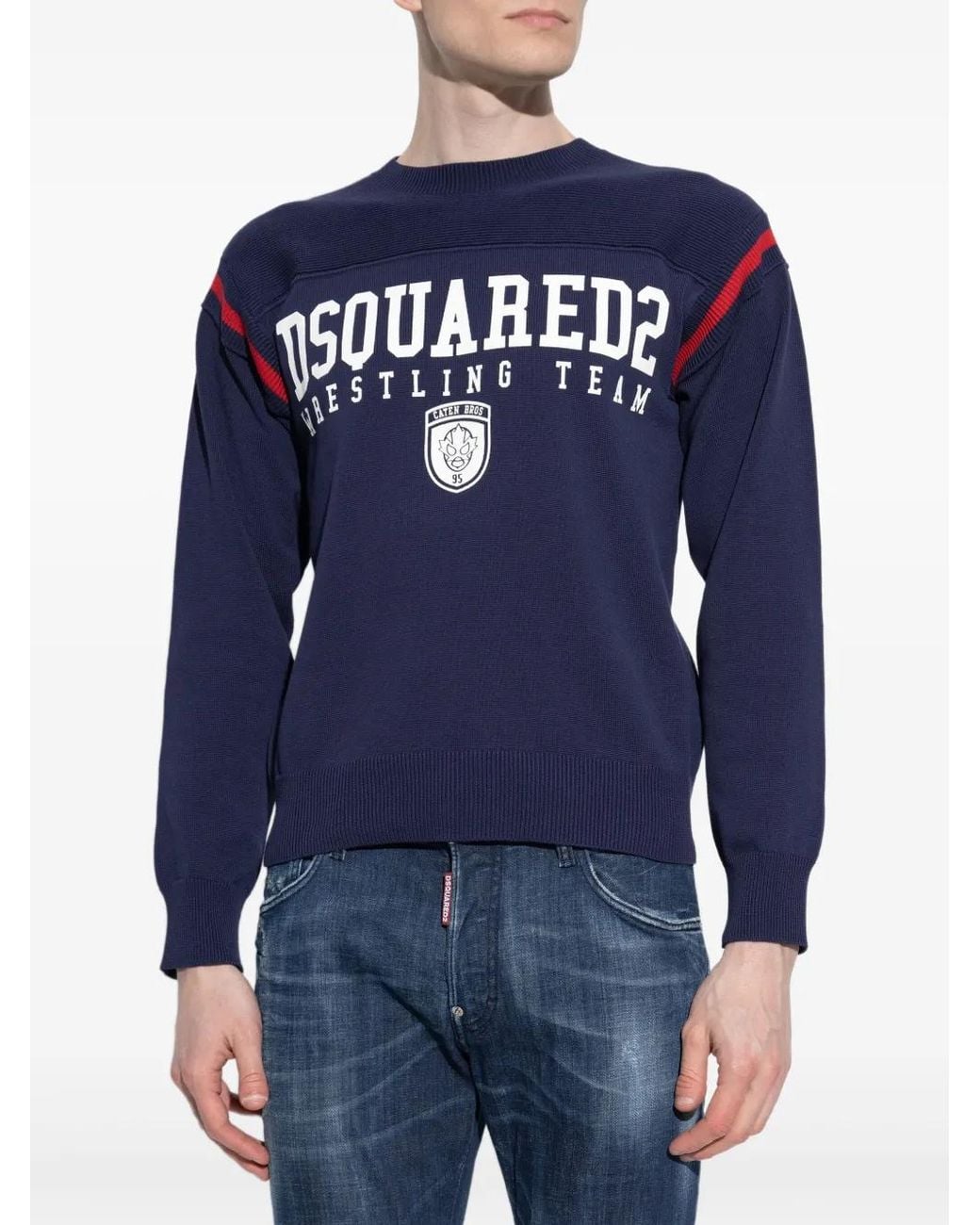 DSquared² Blue Logo-Print Sweatshirt for men