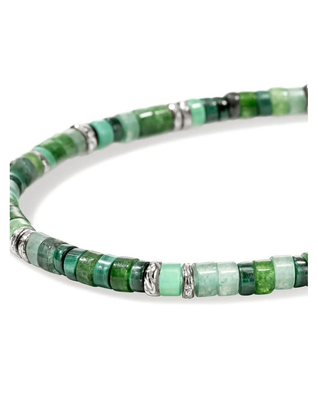 John Hardy Green Sterling Heishi Multi-Stone Bracelet for men