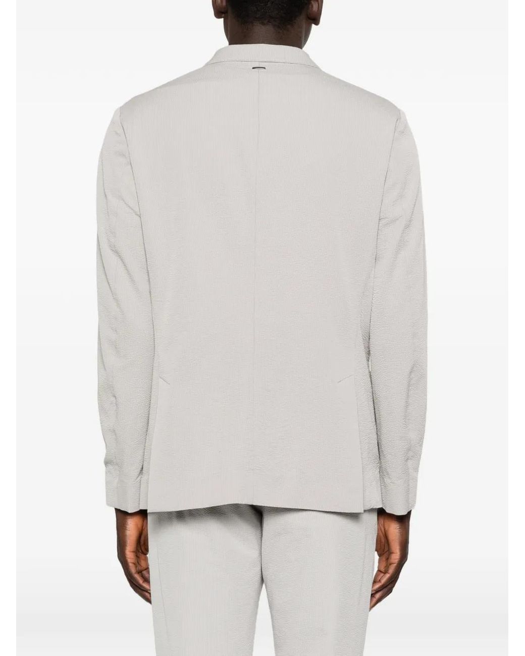 Herno White Buttoned Textured Blazer for men