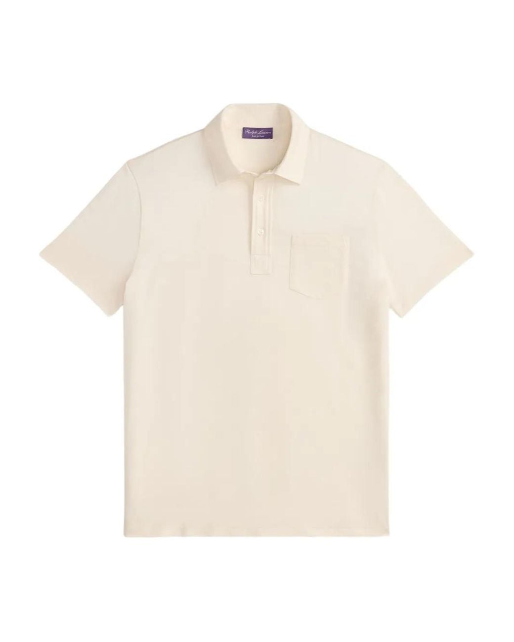 Ralph Lauren White Chest-Pocket Short-Sleeve Polo Shirt for men