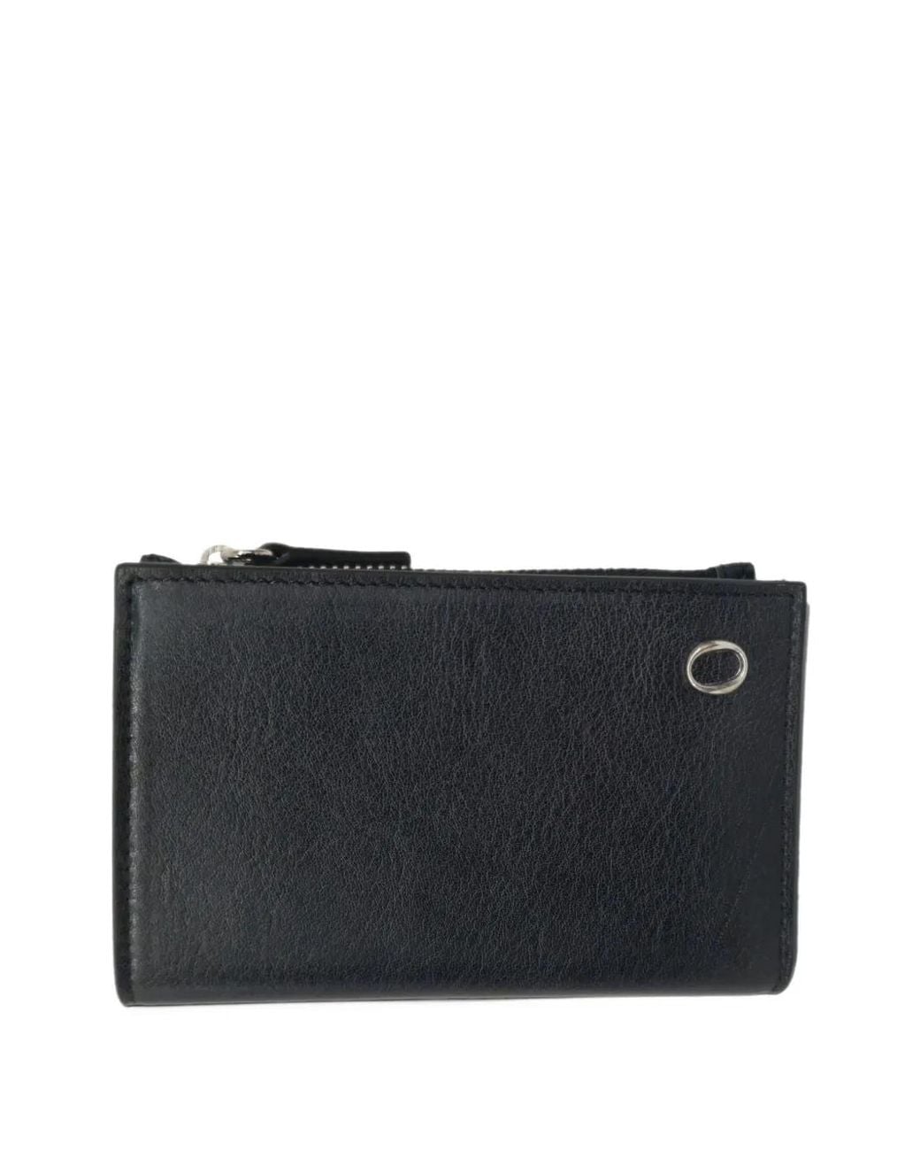 Orciani Black Eyelet-Embellished Zip-Around Wallet for men