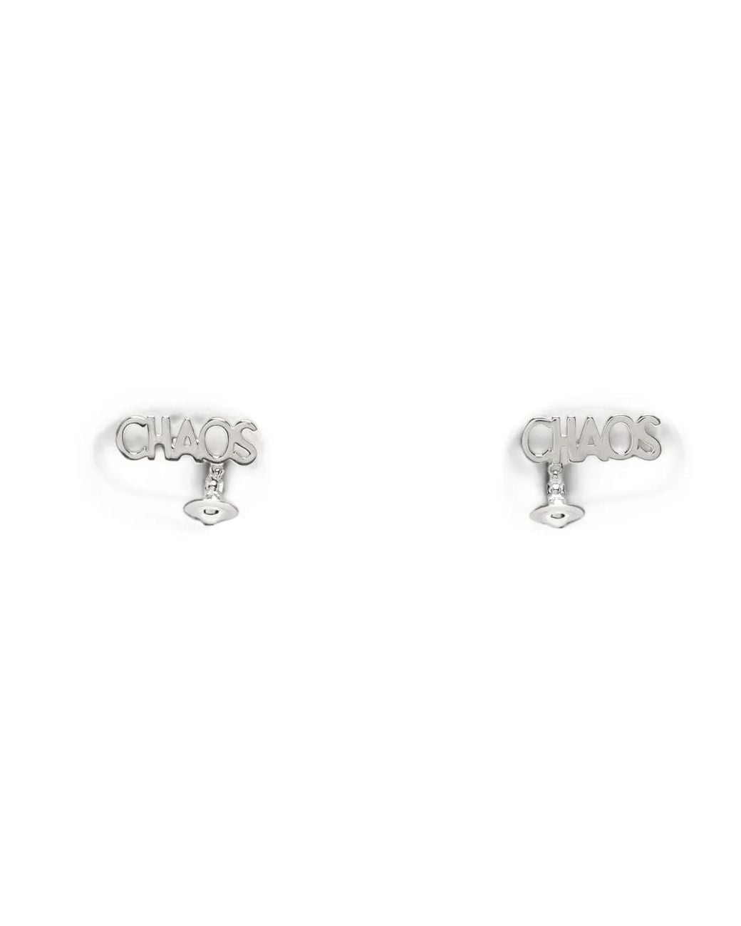 Vivienne Westwood White Chaos Stud Earrings