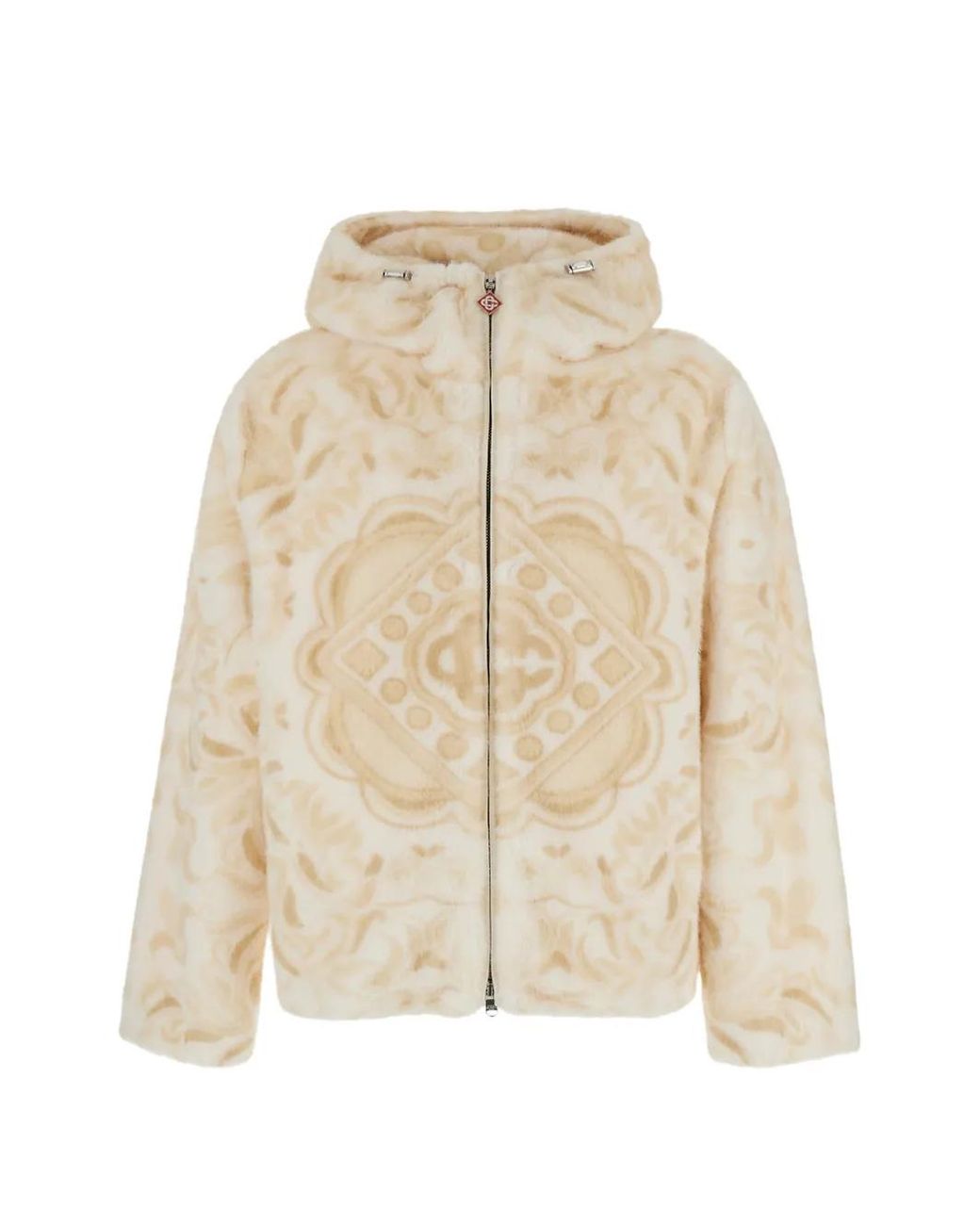 Casablanca Natural Patterned Faux-Fur Hooded Jacket for men