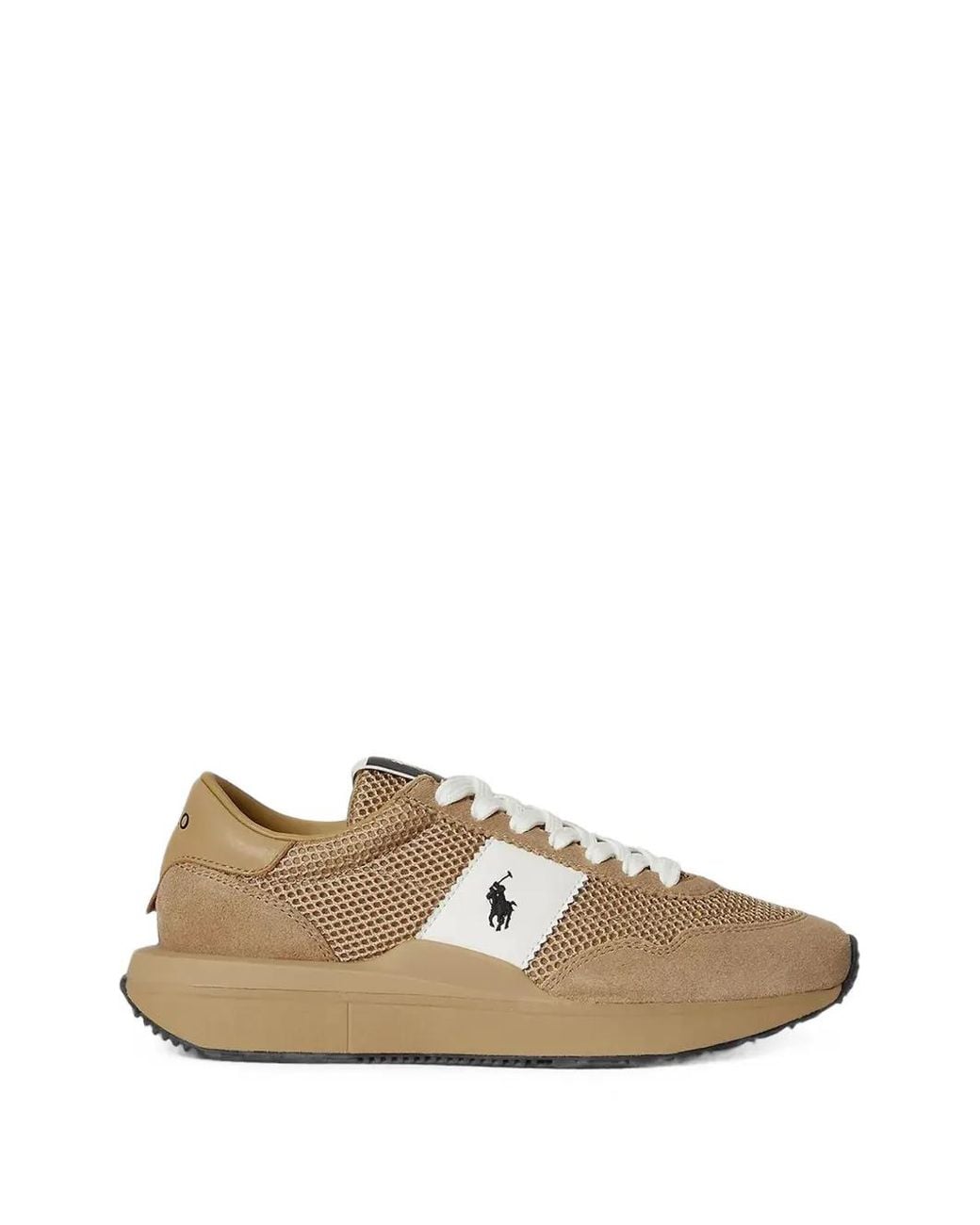 Polo Ralph Lauren White Baskets En Mesh À Patch Logo