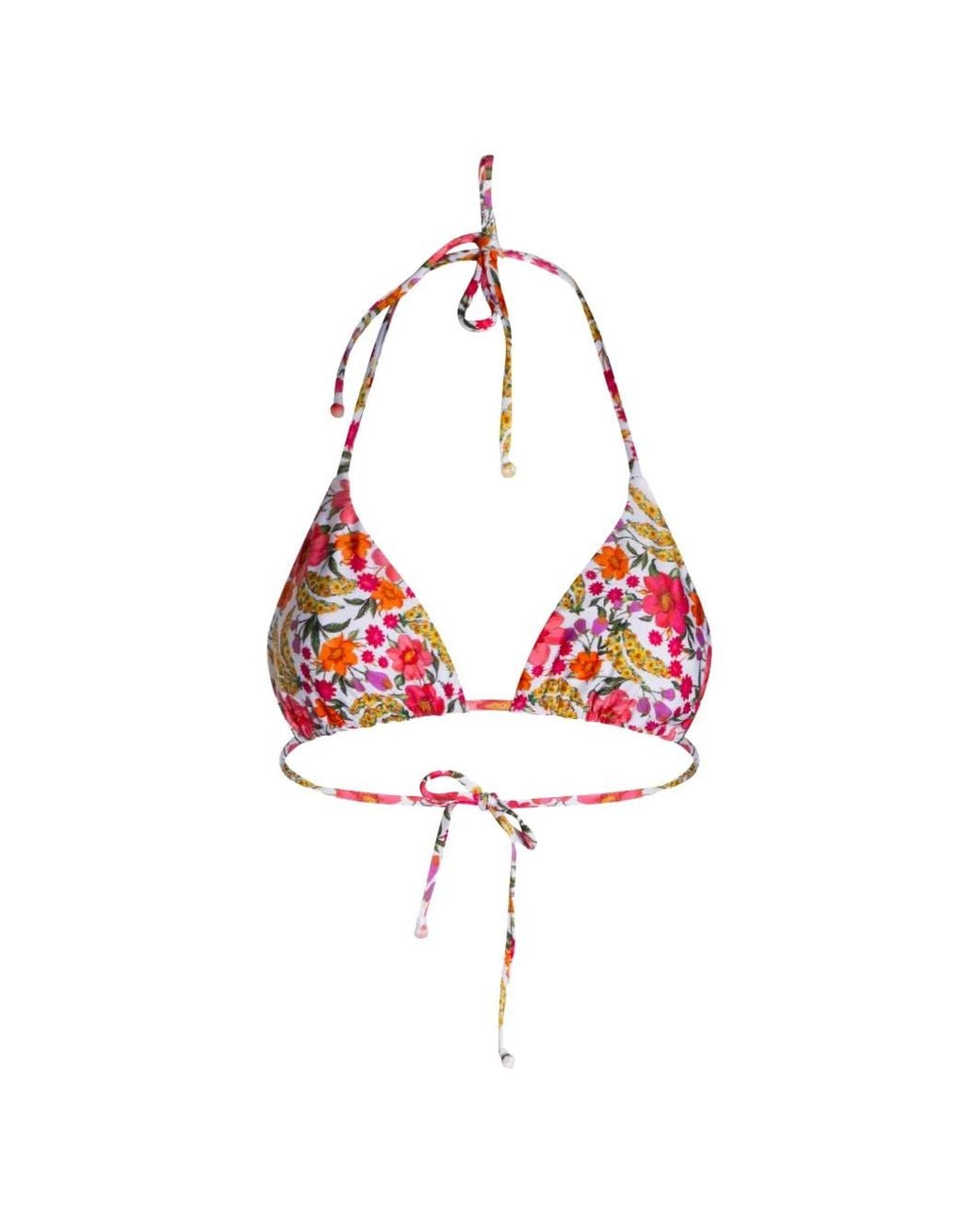 Farm Rio Red Banana Flowers Bikini Top