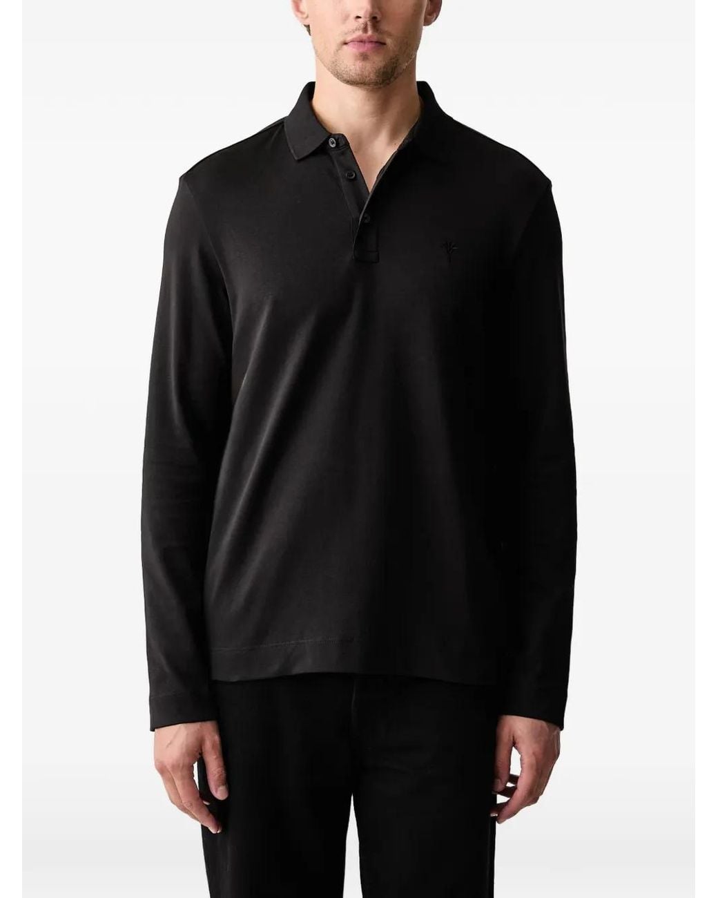 Joop! Black Perolo Long-Sleeve Cotton Polo Shirt for men