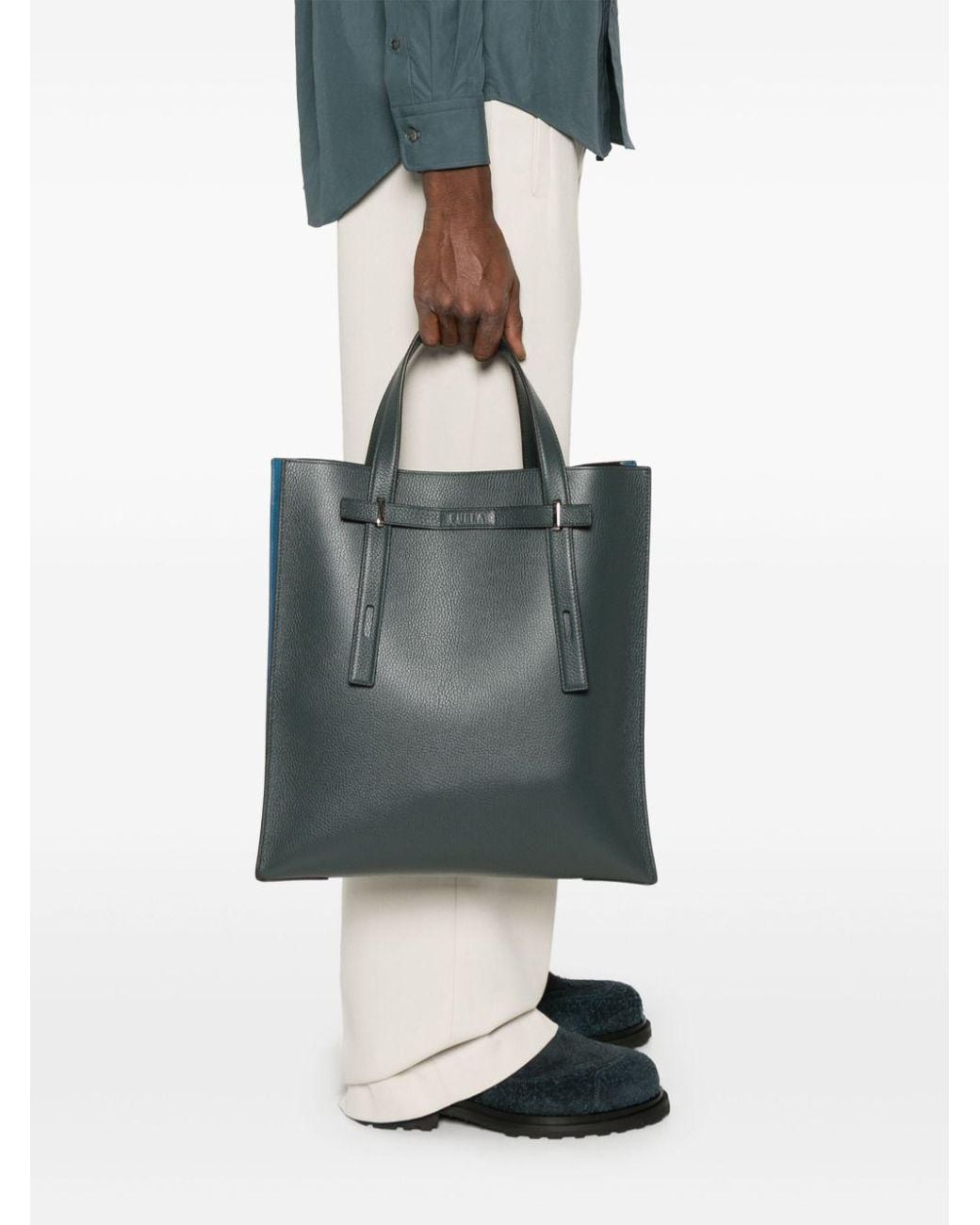 Furla Man Giove Leather Tote Bag in Black for Men | Lyst