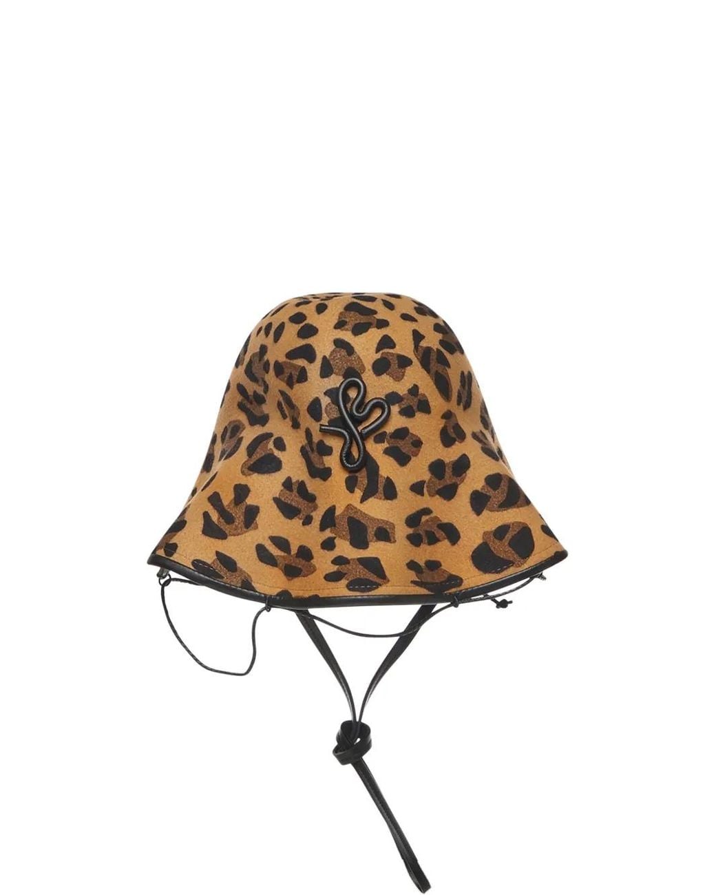 Ruslan Baginskiy Natural Leopard-Print Drawstring Bucket Hat