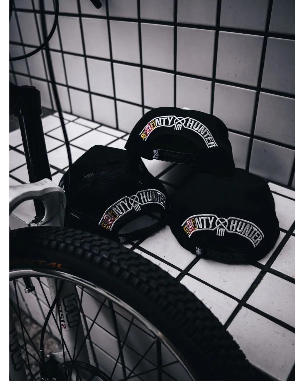 SAINT Mxxxxxx Black Embroidered Mesh Cap for men