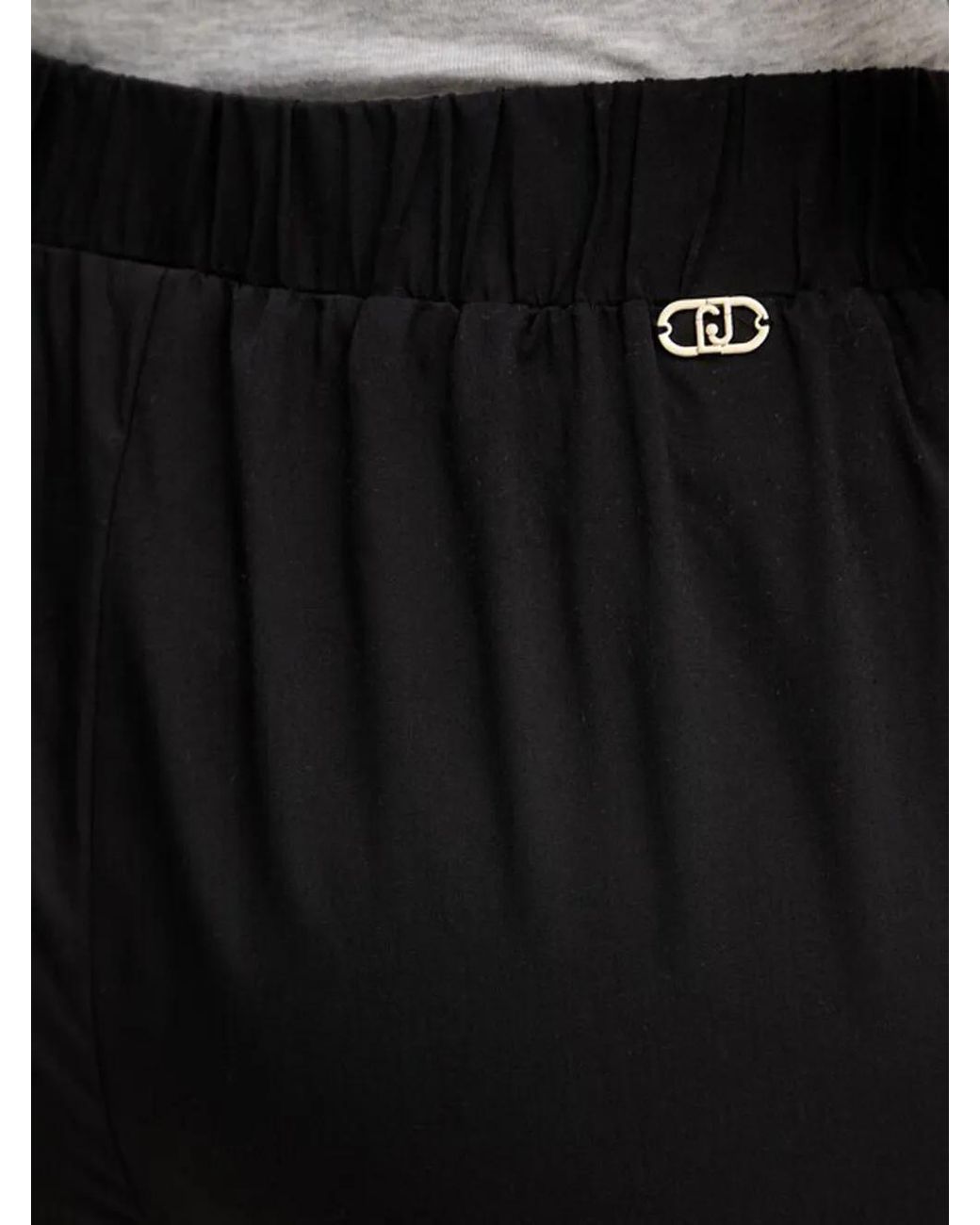 Liu Jo Black Slim-Fit Trousers With Turn-Ups