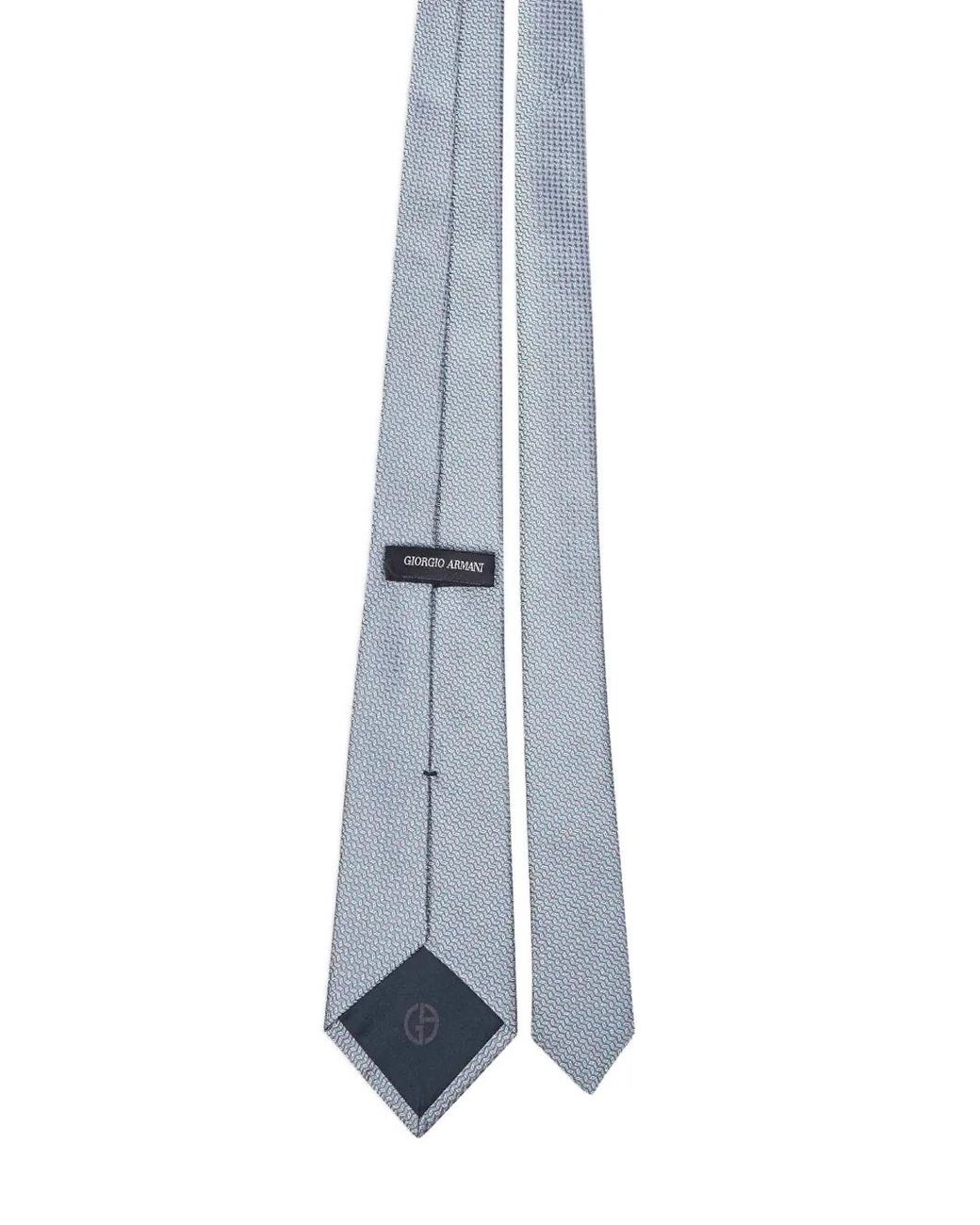 Giorgio Armani White Jacquard-Pattern Tie for men