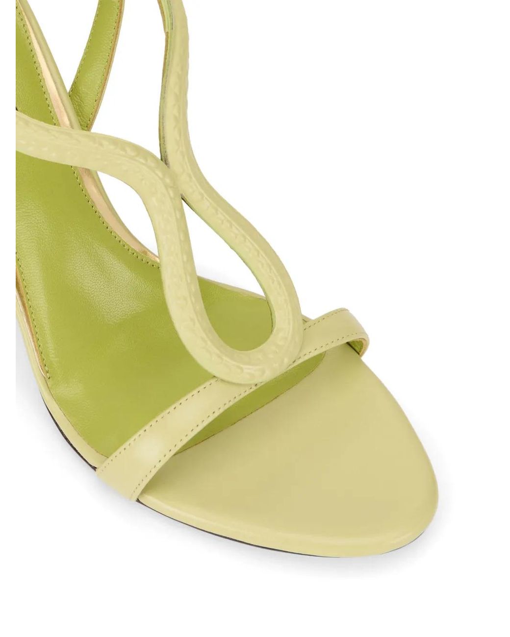 Roberto Cavalli Metallic Curve-Strap Sandals
