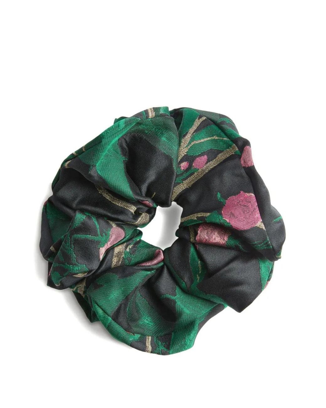 LaDoubleJ Green Giga Jacquard-Pattern Scrunchie