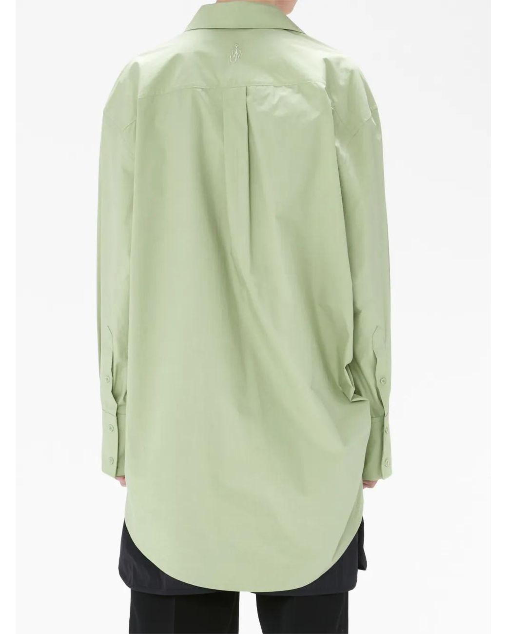 J.W. Anderson Green Eyelet-Detail Oversized Cotton Shirt