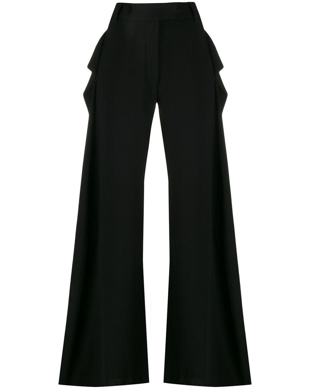 Ann Demeulemeester Wool Extra Long Palazzo Trousers in Black - Lyst