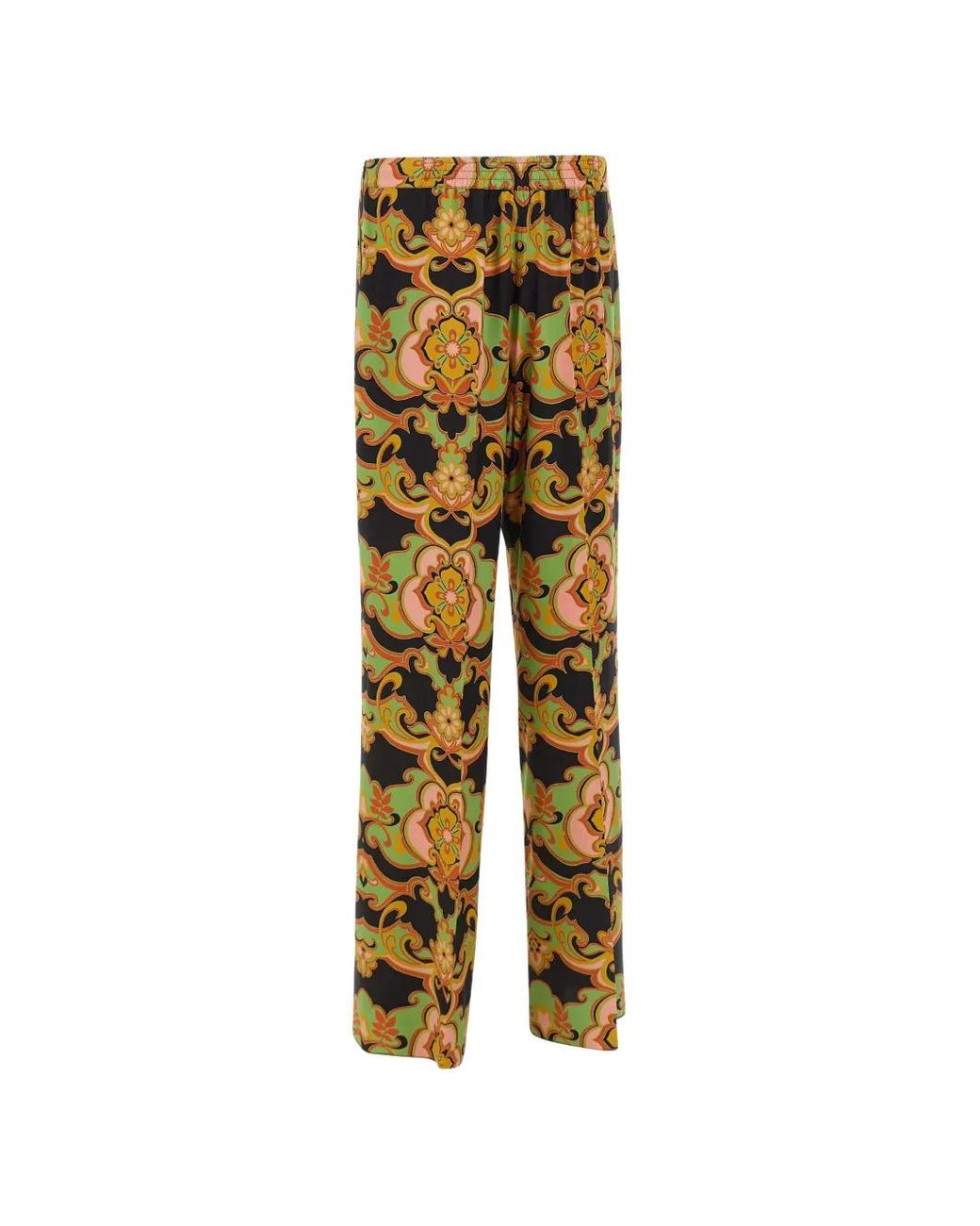 Etro Metallic Floral Palazzo Pants