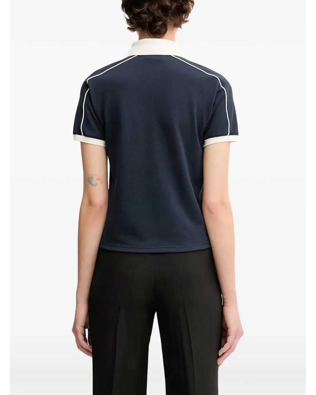 Adidas Blue X Sporty & Rich Logo-Detail Polo Shirt