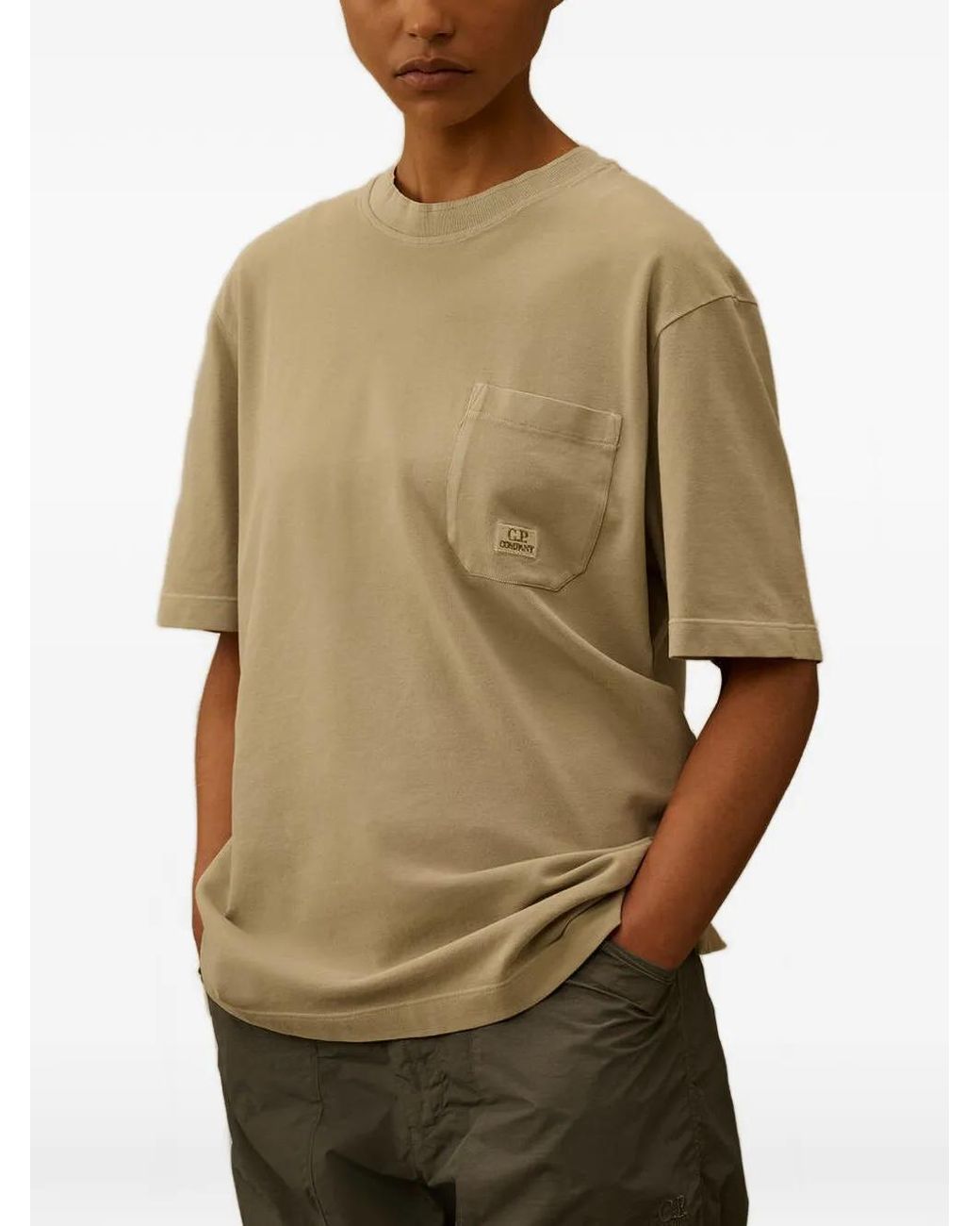 C P Company Green 24/1 Piquet Pigment Dyed Short-Sleeve T-Shirt for men