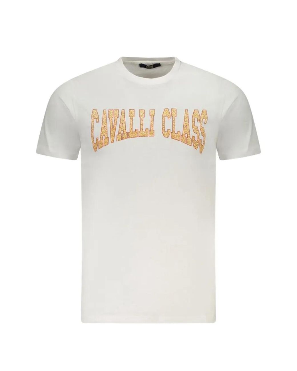Roberto Cavalli White Logo-Print T-Shirt for men