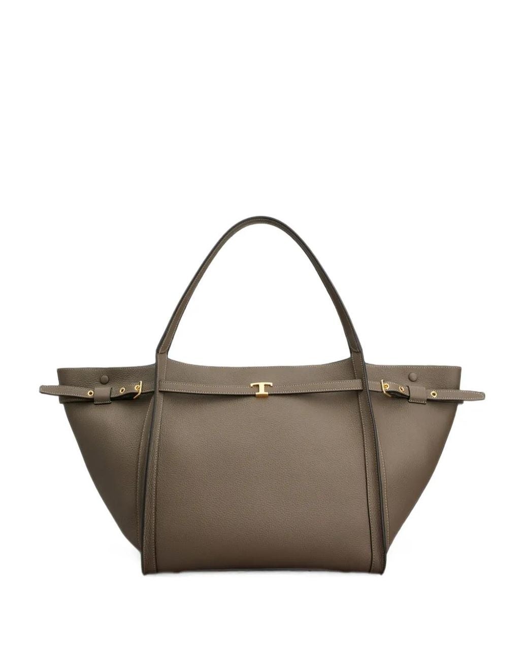 Tod's Brown Medium T Timeless Buckle-Detail Tote Bag