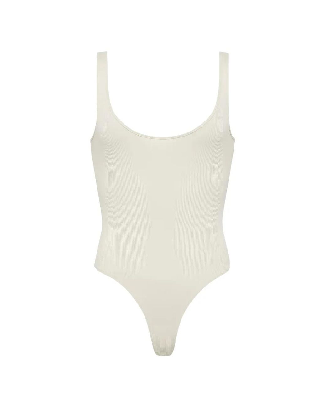 L'Agence White Nica Ribbed Bodysuit