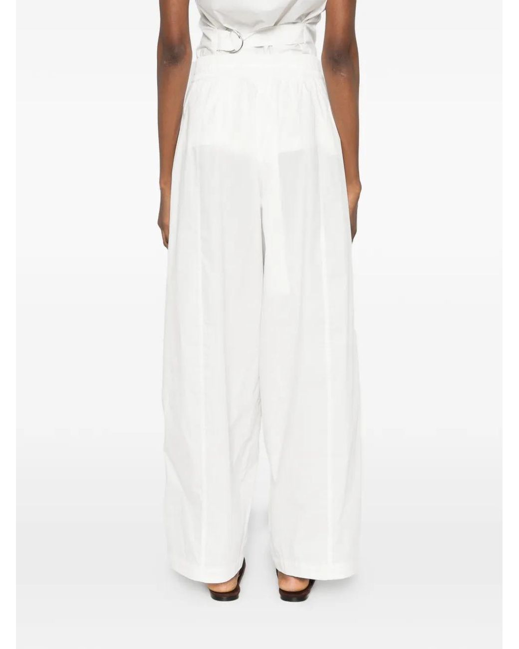 P.A.R.O.S.H. White Ninja Embroidered Trousers