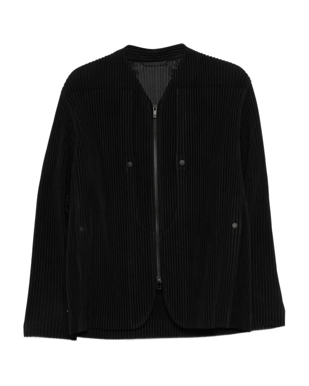 Homme Plissé Issey Miyake Quarry Zipped Jacket in Black for Men | Lyst