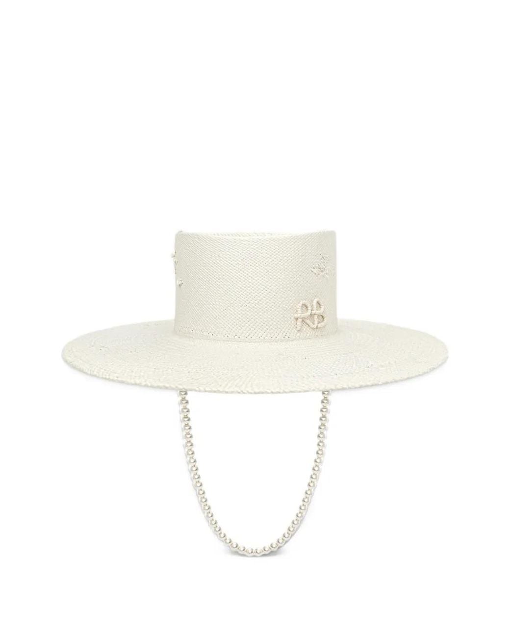 Ruslan Baginskiy White Pearl-Embellished Gambler Hat