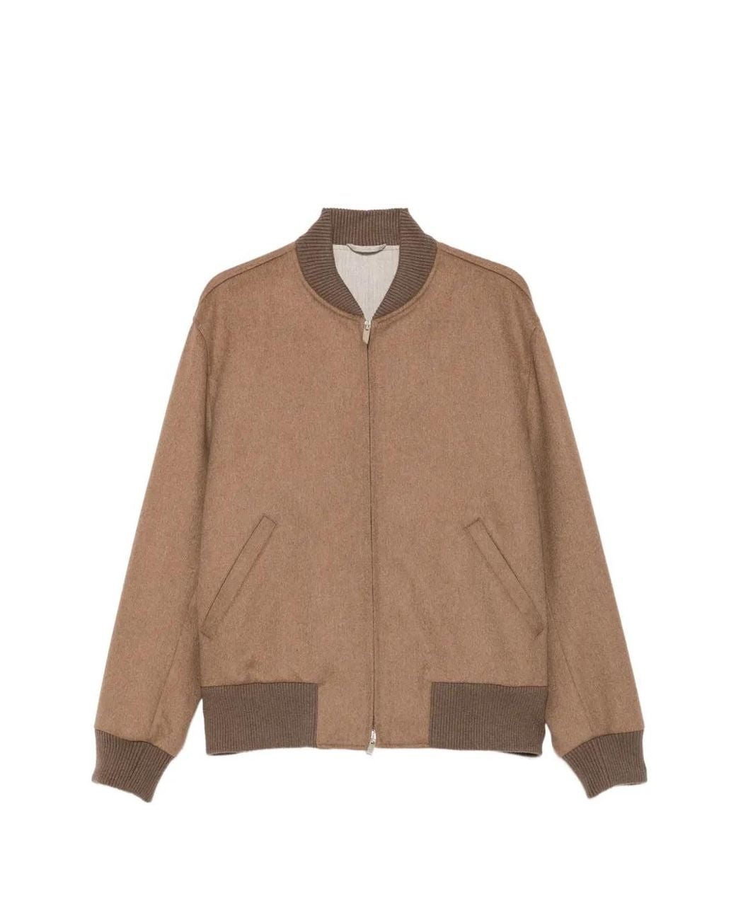 Lardini Brown Zip-Up Bomber Jacket for men