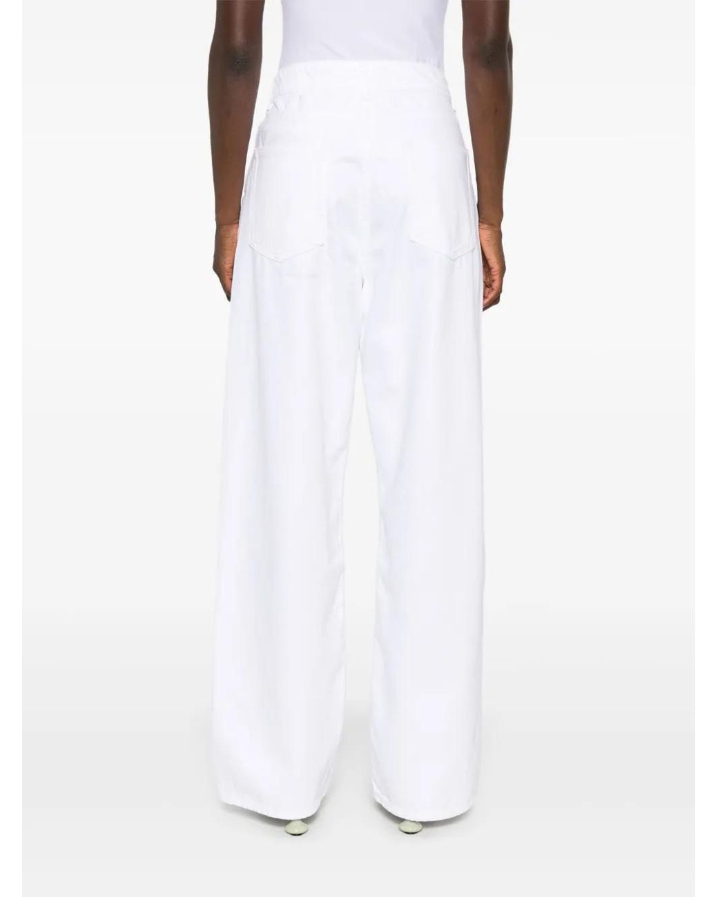 Rohe White Low-Rise Wide-Leg Jeans