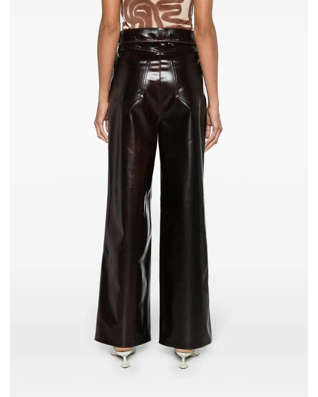 Nanushka Black Sato Wide-Leg Trousers