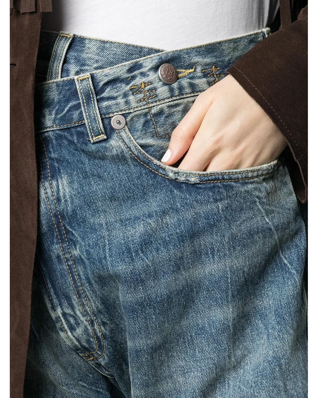 R13 Blue Crossover High-Rise Jeans