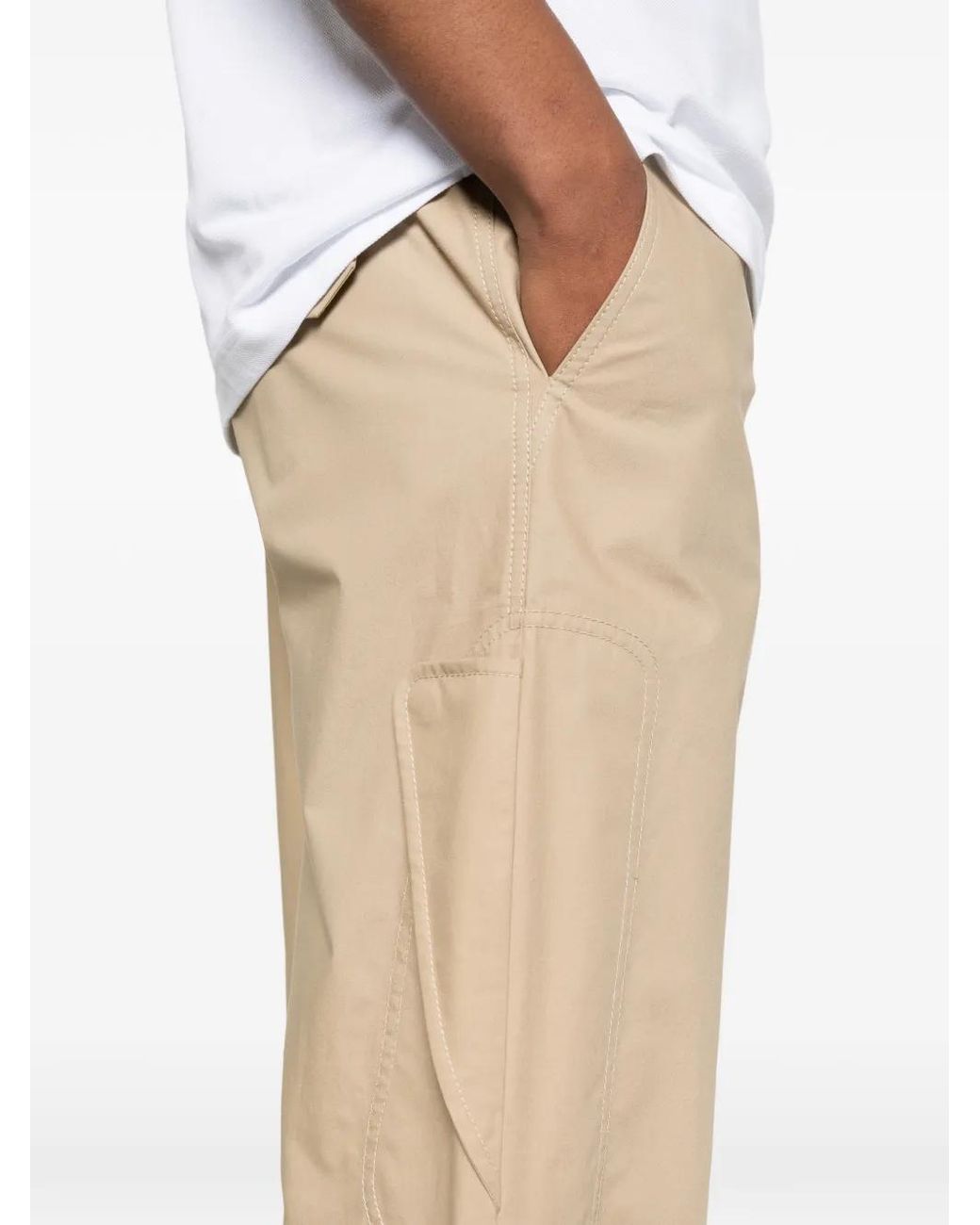 Moschino Natural Belt-Loop Trousers for men
