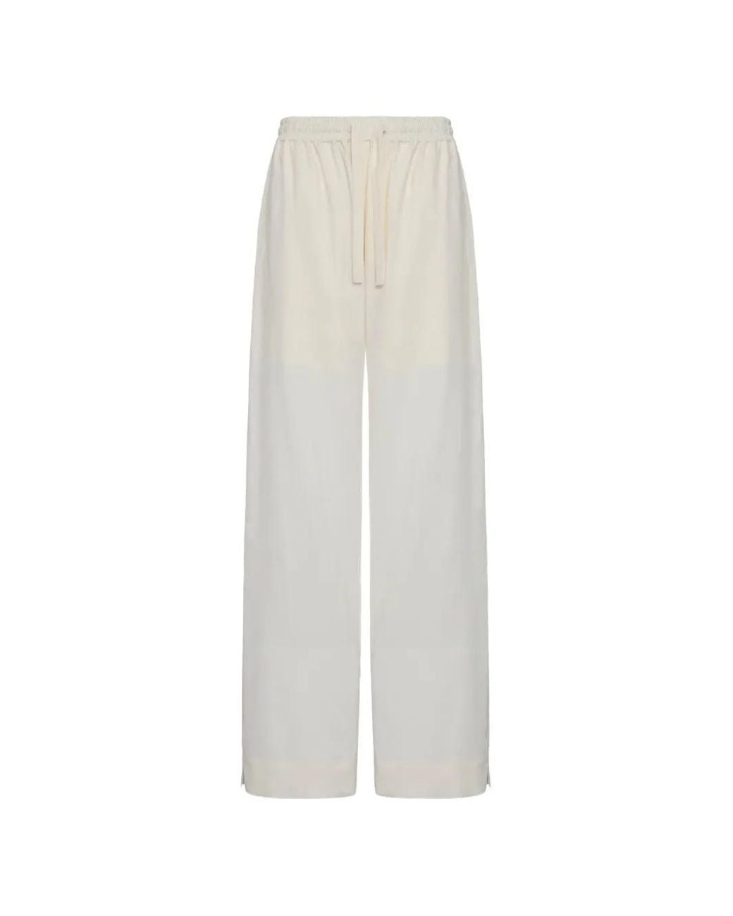 Umit Benan White Michelle Silk Trousers for men