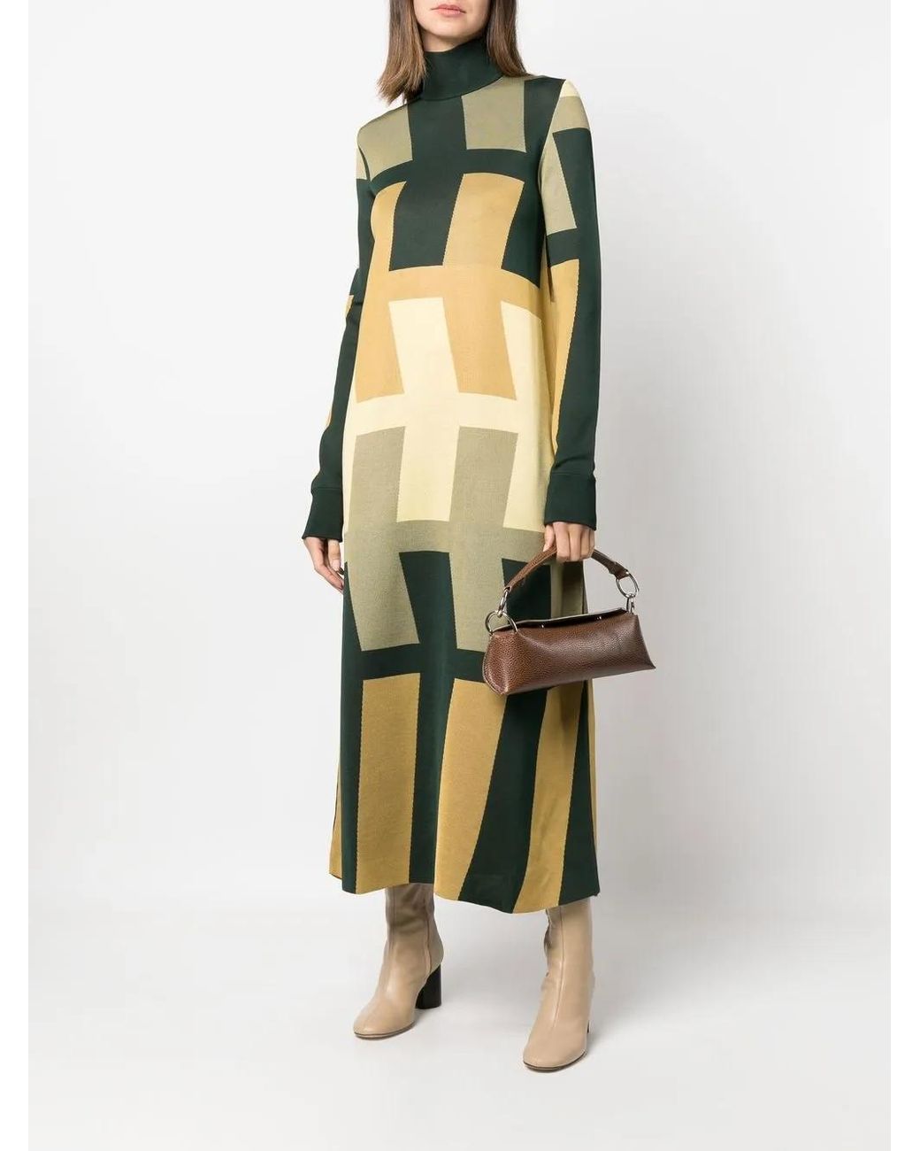 Colville Green Arrow Geometric-Pattern Dress