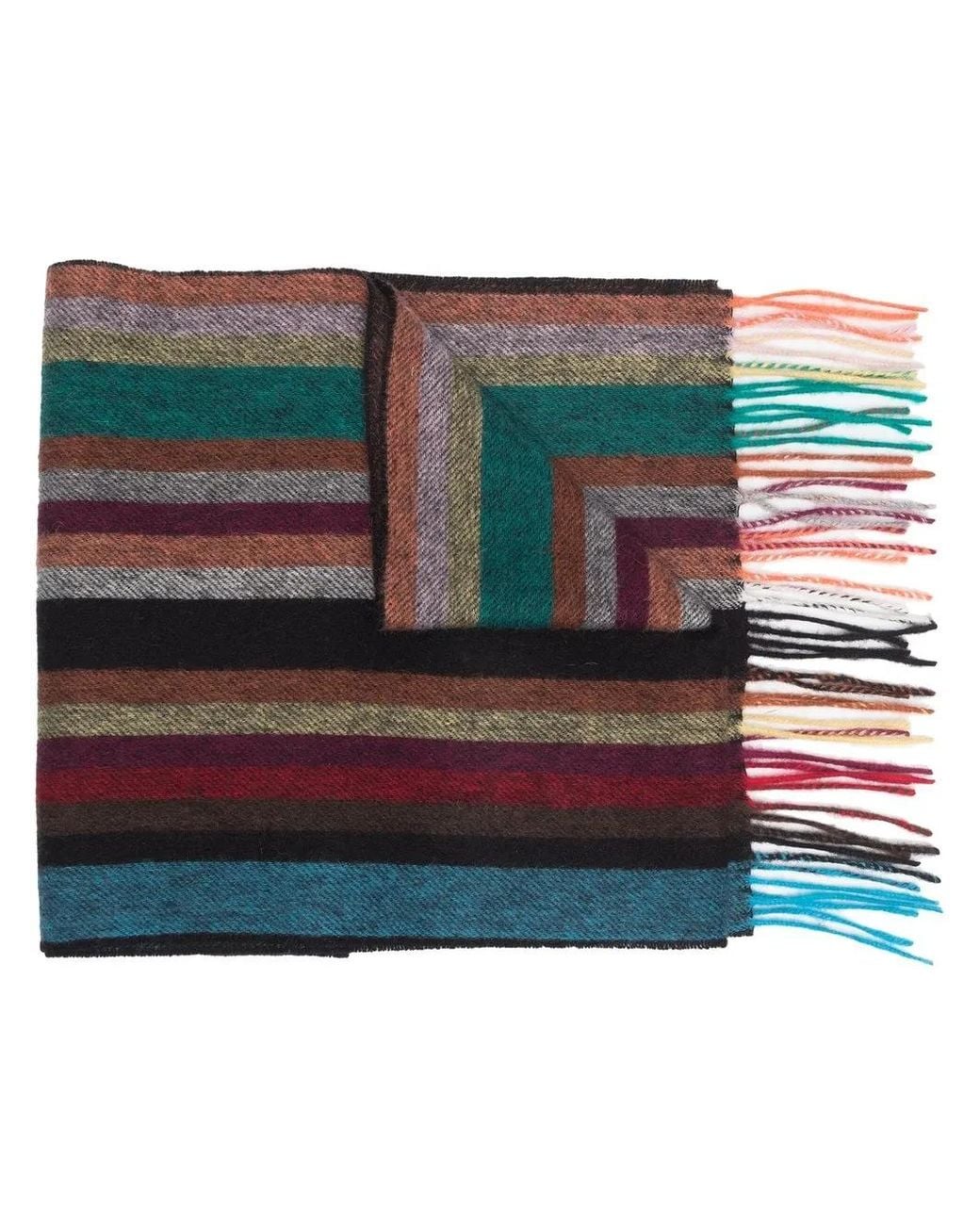 Paul Smith Multicolor Striped Wool Scarf for men