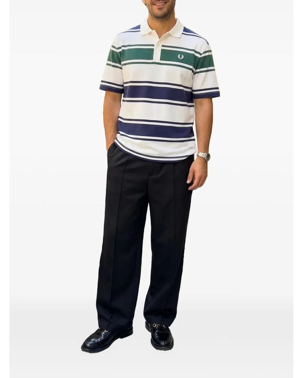 Polo A Rayas Fred Perry de hombre de color Blue