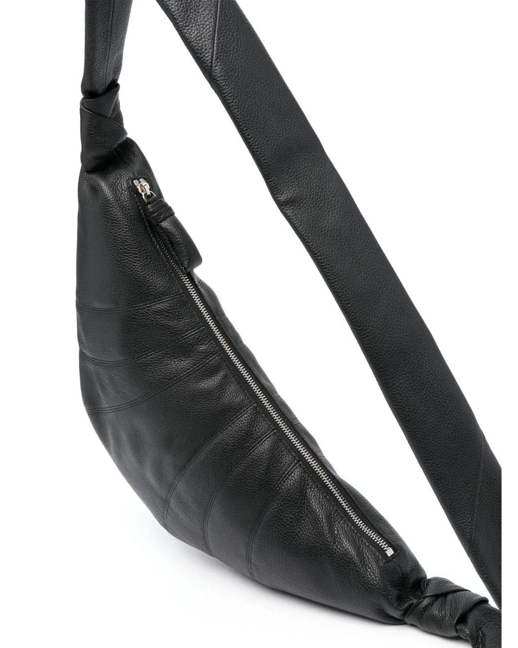 Lemaire Black Croissant Medium Leather Shoulder Bag for men