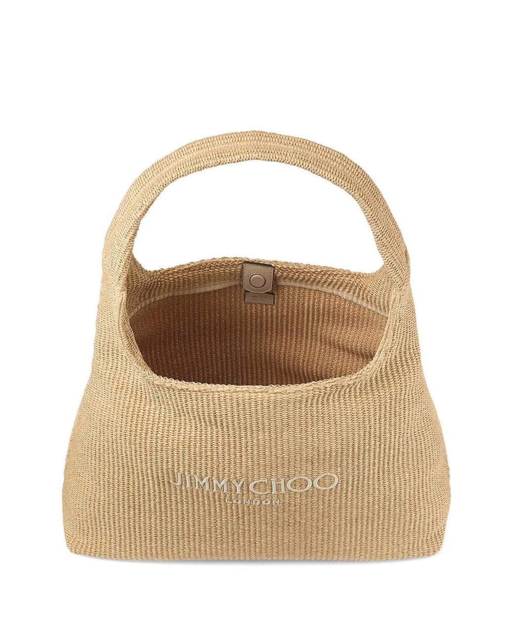Jimmy Choo Natural Large Beach Diamond Shoulder Bag