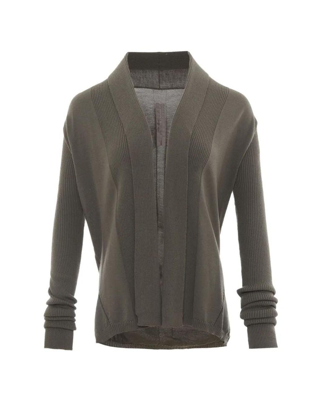 Rick Owens Gray Naska Ribbed-Knit Cardigan